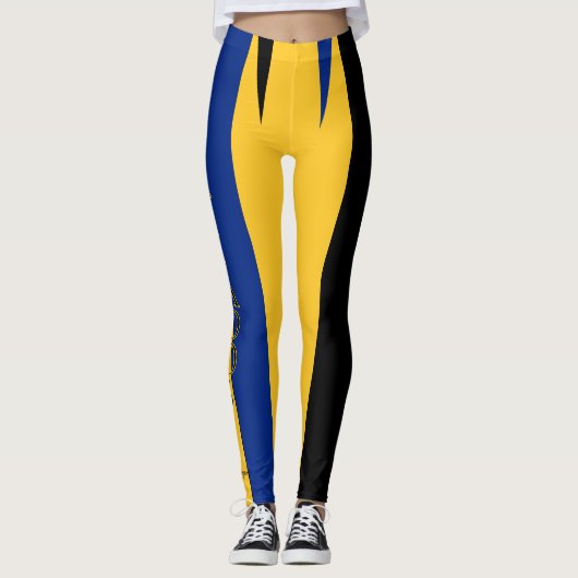 Barbados-Flaggendesign Leggings (Vorderseite)