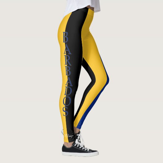 Barbados Flaggenfarben Leggings (Rechts)