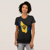 Barbados-Flaggenkarte BB T-Shirt (Vorne ganz)