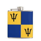 Barbados Flaggenmuster Wrapped Flask Flachmann (Vorderseite)