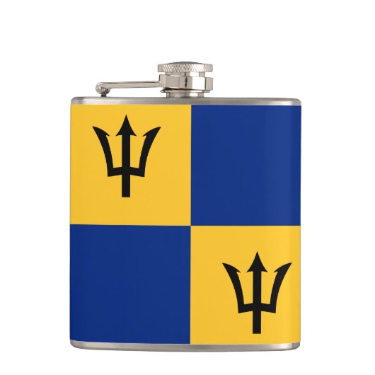 Barbados Flaggenmuster Wrapped Flask Flachmann (Vorderseite)
