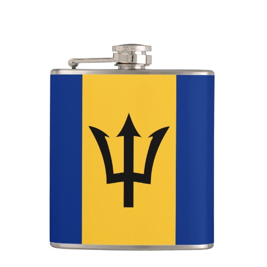 Barbados Flaggenmuster Wrapped Flask Flachmann (Vorderseite)