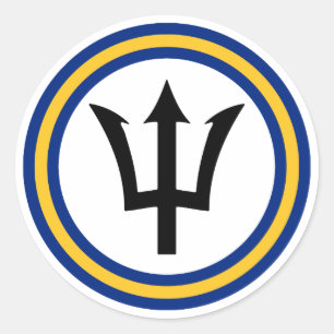 Barbados-Flaggenring Runder Aufkleber