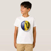Barbados-Fußballfußbalball Bajan Flagge T-Shirt (Vorne ganz)