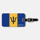 Barbados-Gepäckmarken, patriotische Barbados-Flagg Gepäckanhänger (Vorderseite horizontal)
