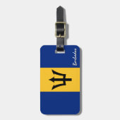 Barbados-Gepäckmarken, patriotische Barbados-Flagg Gepäckanhänger (Vorderseite vertikal)