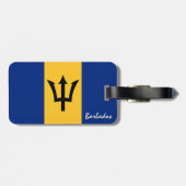 Barbados-Gepäckmarken, patriotische Barbados-Flagg Gepäckanhänger (Rückseite horizontal)