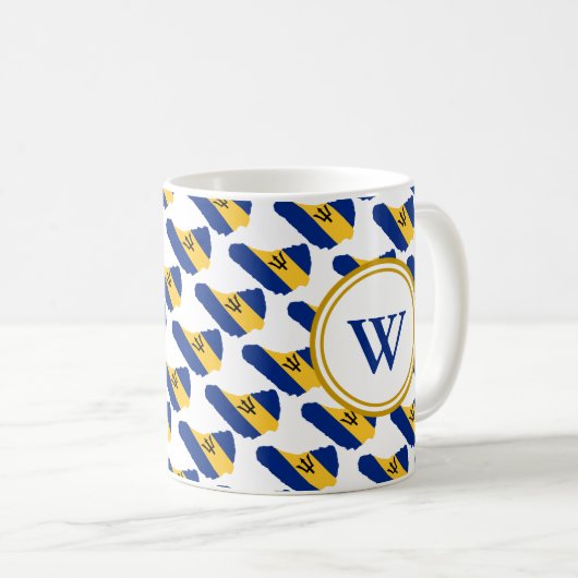 BARBADOS gesegnete Nation Monogram Christlich Kaffeetasse (VorderseiteRechts)