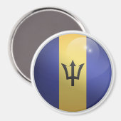 Barbados Glossy Circle Flag Magnet (Vorderseite/Rückseite)