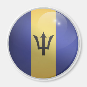 Barbados Glossy Circle Flag Magnet