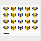 Barbados Heart Sticker, Patriotic Barbados Flag Herz-Aufkleber (Blatt)