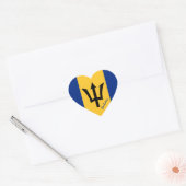 Barbados Heart Sticker, Patriotic Barbados Flag Herz-Aufkleber (Umschlag)