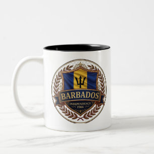 Barbados Heritage Crest   Karibischer Stolz Zweifarbige Tasse