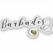 Barbados Herzenflagge, Barbadian Aufkleber (Vorderseite)
