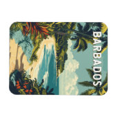 Barbados Illustration Travel Art Vintag Magnet (Horizontal)