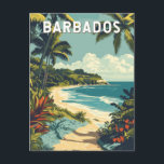Barbados Illustration Travel Art Vintag Postkarte<br><div class="desc">Barbados Vektorgrafik Design. Barbados,  ein tropisches Paradies in der Karibik,  ist berühmt für seine unberührten Strände,  die lebendige Kultur und den Rum der Weltklasse.</div>