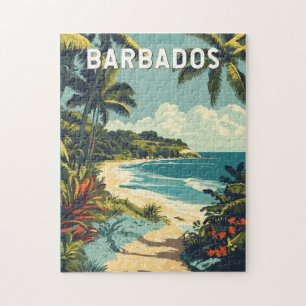 Barbados Illustration Travel Art Vintag Puzzle