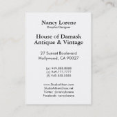 BARBADOS im Weiß auf Schwarzem Visitenkarte (Rückseite)