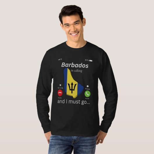 Barbados Is Calling and I Must Go Barbados Map And T-Shirt (Vorne ganz)
