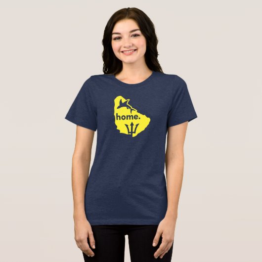 Barbados Is Home Tri-Blend Shirt (Vorderseite voll)