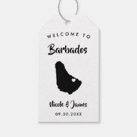 Barbados Island Wedding Welcome Bag Tags, Karte