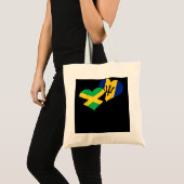 Barbados' Jamaica Hearts Bajan Jamaican Flag Pride Tragetasche (Vorderseite (Produkt))