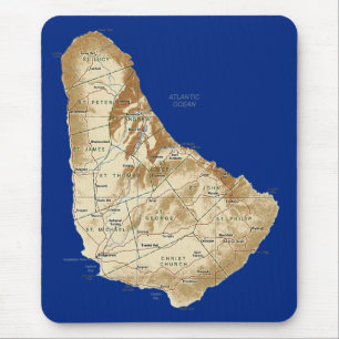 Barbados-Karte Mousepad