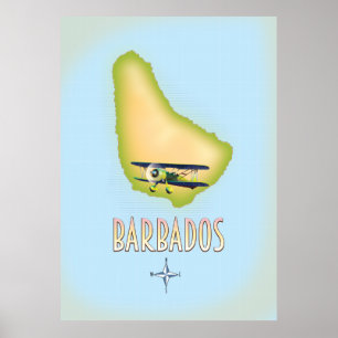 Barbados Karte vintage Reiseplakat. Poster
