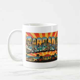 Barbados Korallenfelsformationen Vintage-Reisekuns Kaffeetasse