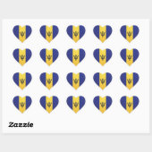 Barbados-Liebe-Flaggenstempel Herz-Aufkleber (Blatt)