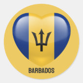 Barbados Liebe Runder Aufkleber (Vorderseite)