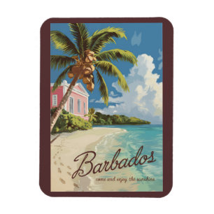 Barbados malerische Reise Kunst Vintage Magnet