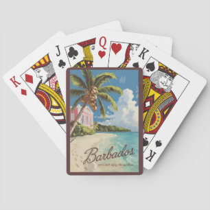 Barbados malerische Reise Kunst Vintage Spielkarten