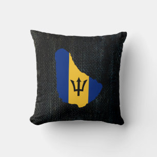 Barbados Map Flag Burlap entworfen Throw Kissen
