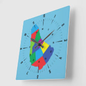 Barbados Map Quadratische Wanduhr (Winkel)