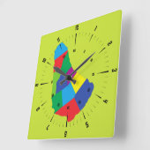 Barbados Map Square Wall Clock Quadratische Wanduhr (Winkel)