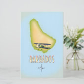 Barbados Map Vintage Reiseplakat. Briefpapier (Stehend Vorderseite)