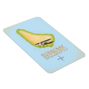 Barbados Map Vintage Reiseplakat. Magnet