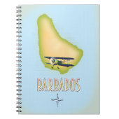 Barbados Map Vintage Reiseplakat. Notizblock (Vorderseite)