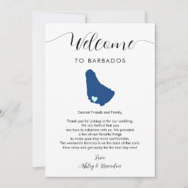 Barbados Map Wedding Welcome Letter Tour Karte