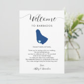 Barbados Map Wedding Welcome Letter Tour Karte (Stehend Vorderseite)