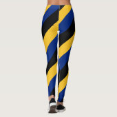 Barbados National Flag Colors Diagonal gestreift Leggings (Rückseite)