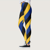 Barbados National Flag Colors Diagonal gestreift Leggings (Links)