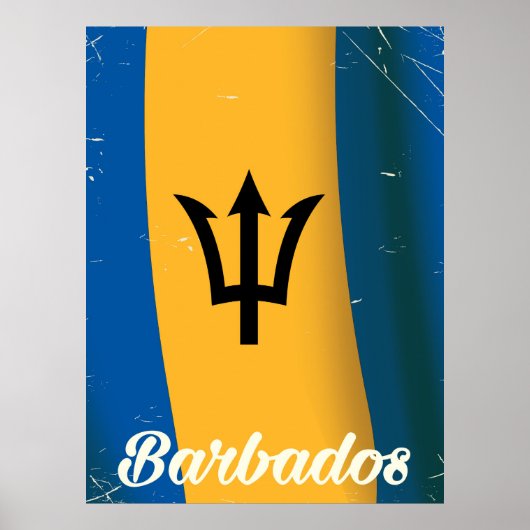Barbados Nationales Fahnenposter Poster (Vorne)