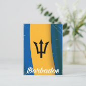 Barbados Nationales Fahnenposter Postkarte (Stehend Vorderseite)