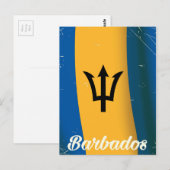 Barbados Nationales Fahnenposter Postkarte (Vorne/Hinten)