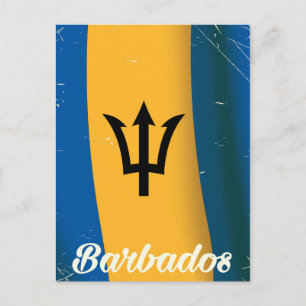 Barbados Nationales Fahnenposter Postkarte