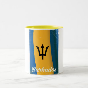 Barbados Nationales Fahnenposter Zweifarbige Tasse