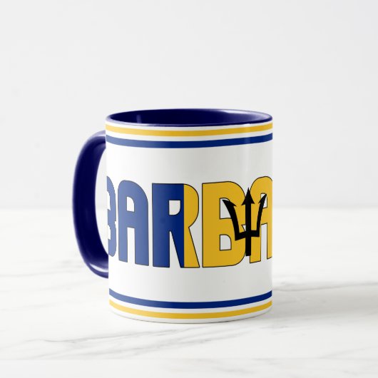 Barbados Nationalflagge Patriotischer Kaffee Tasse (Vorderseite Links)