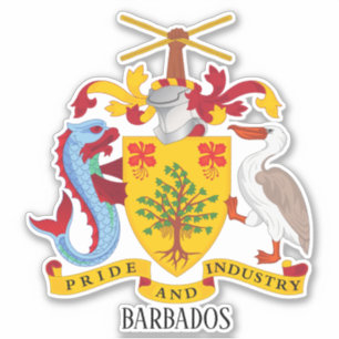 Barbados Nationalwappen Patriotisch Aufkleber